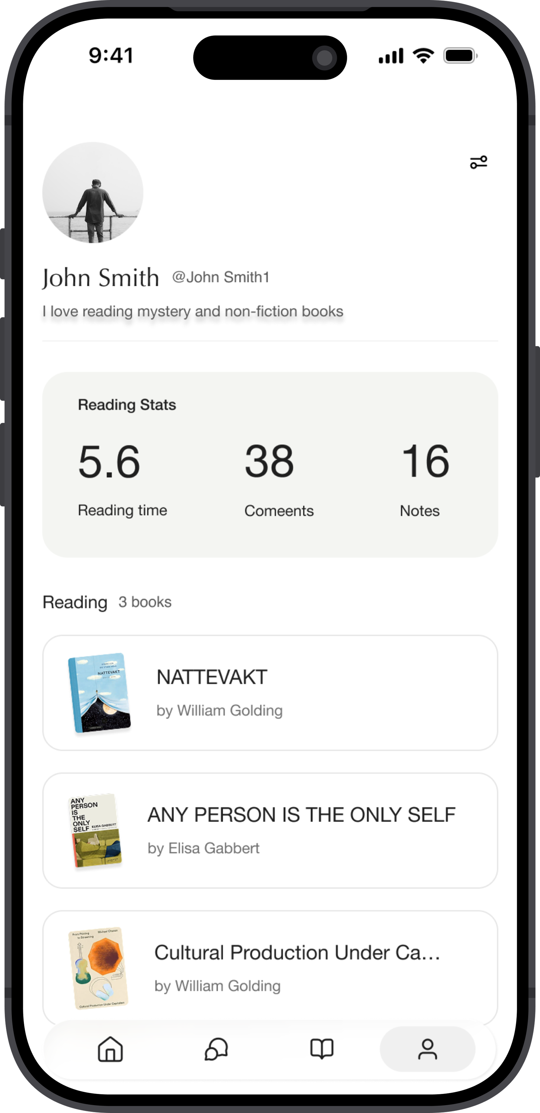 Mark mobile app UI showing personalized reading organization tools