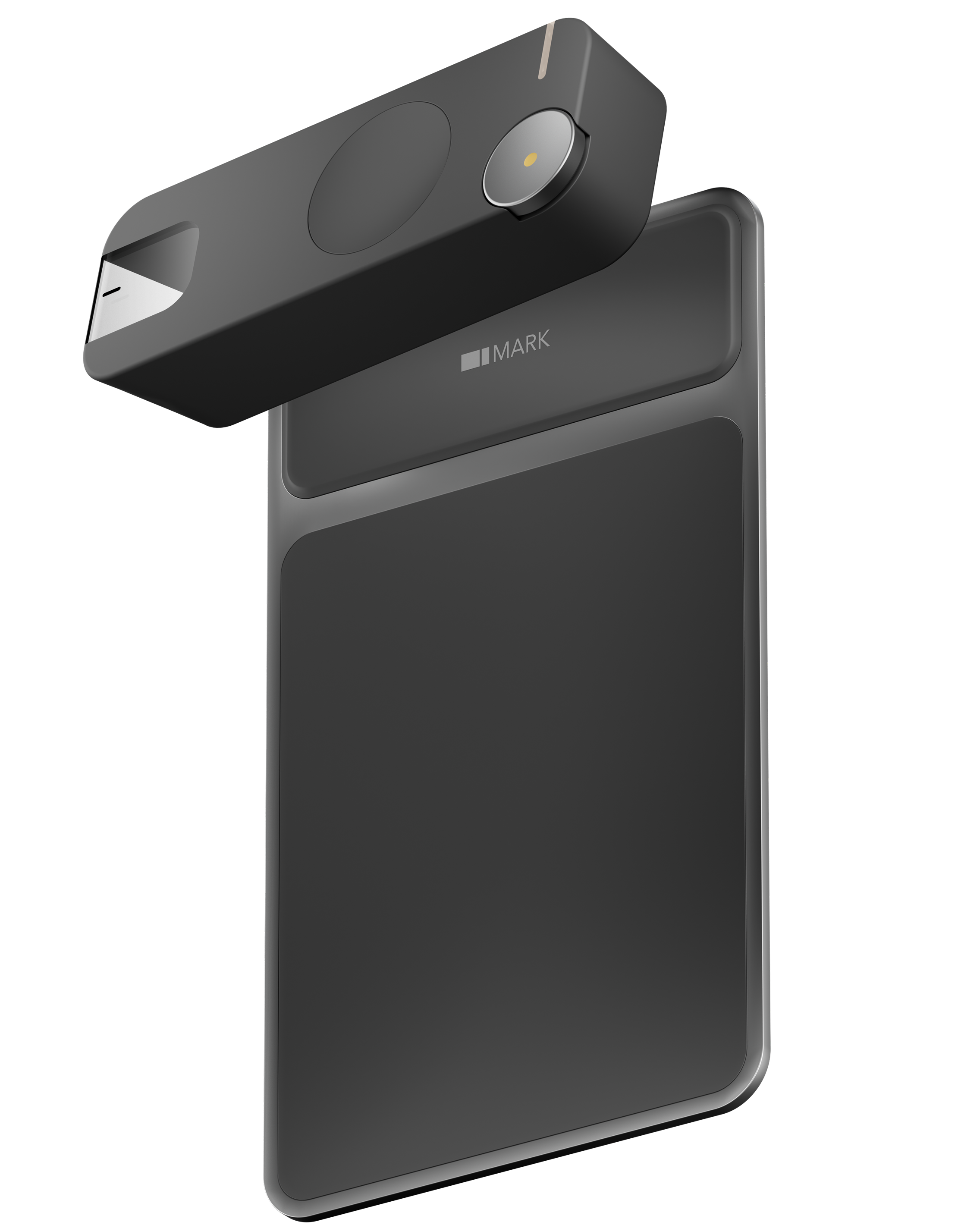 Mark device in black finish - side profile render
