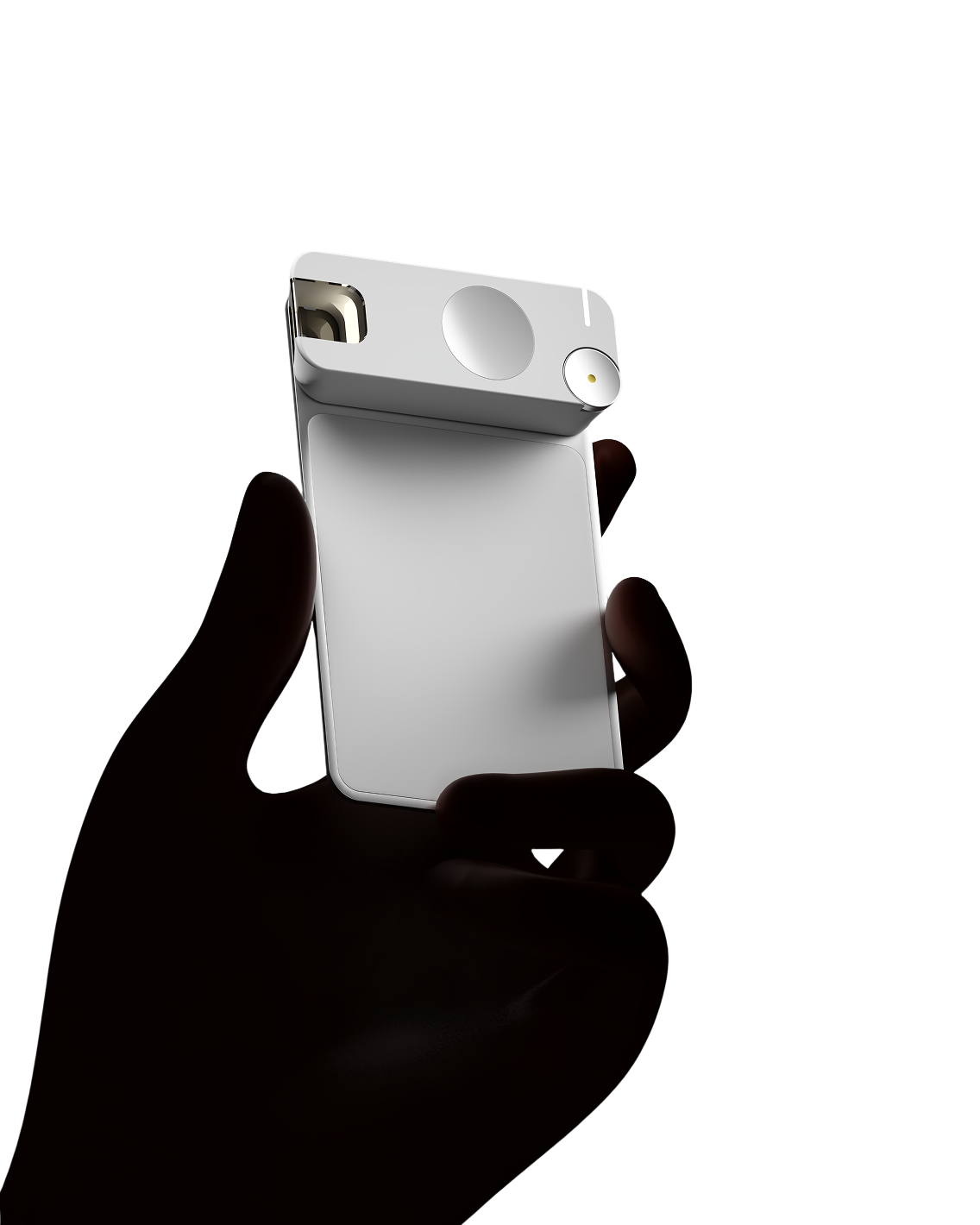 Silver Mark device held in hand