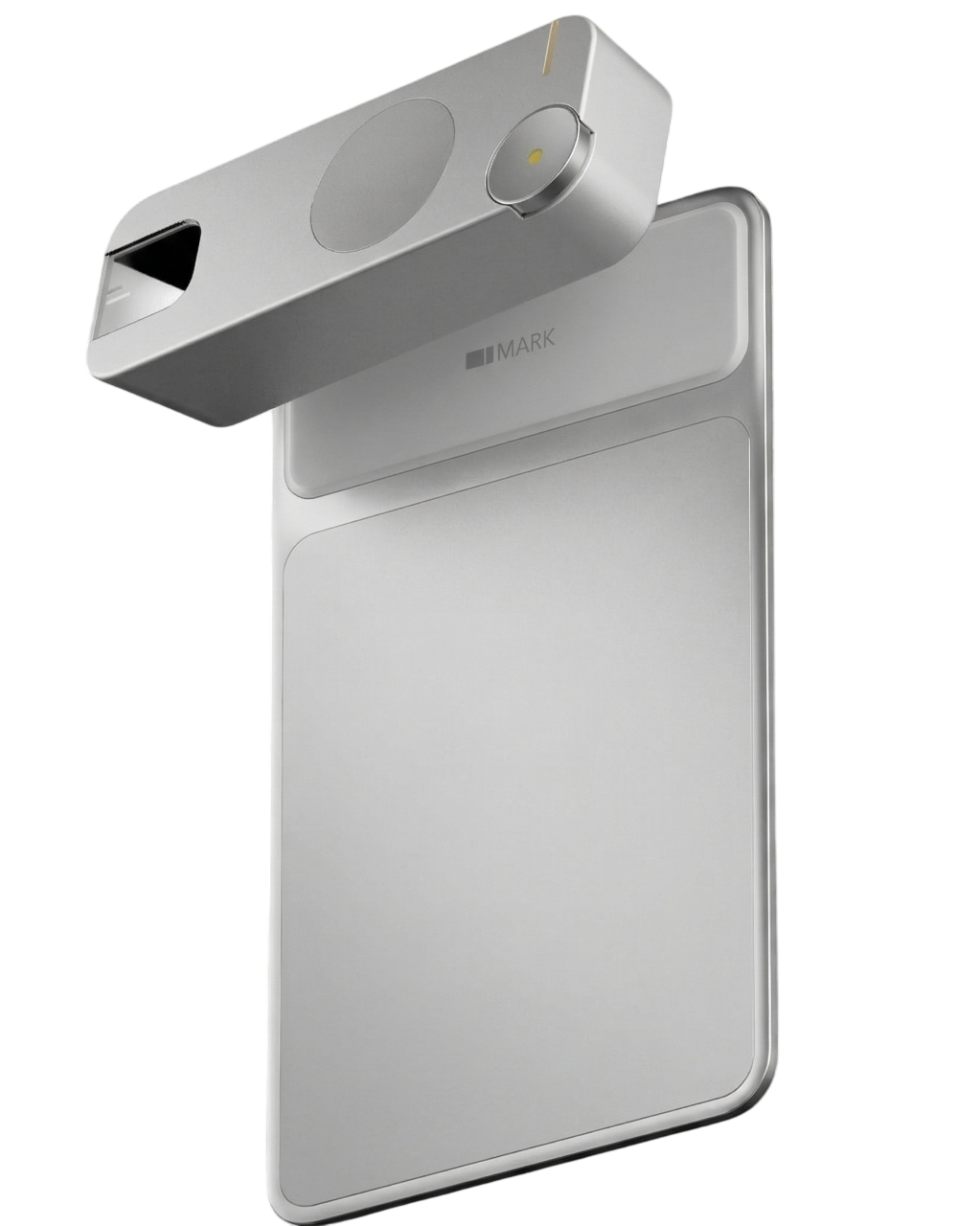 Mark device in silver finish - side profile render